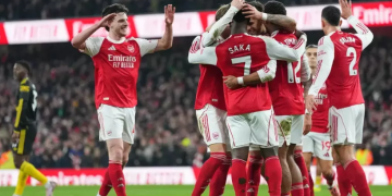 Superkomputer Opta merilis prediksi terbaru terkait juara Liga Inggris setelah Arsenal dikalahkan Manchester United 3-2. (AP/AP)