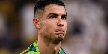 Cristiano Ronaldo gagal hat-trick di 2025. (Foto: AFP/FAYEZ NURELDINE)