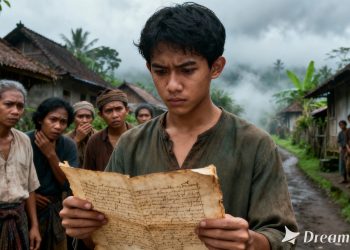 Ketegangan memuncak di Desa Pasir Angin. Alat berat mulai mengancam hutan, sementara alam memberikan tanda-tanda kemurkaan. (generate by dreaminaAI)