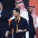 Xabi Alonso mengajak skuadnya membuat guard of honor untuk Barcelona di podium Stadion King Abdullah namun ditolak Mbappe dkk, Jeddah, 12 Januari 2026.-Fadel Senna-AFP