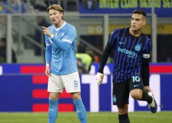 Scott McTominay mencetak dua gol ke gawang Inter Milan. (REUTERS/Alessandro Garofalo)