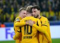 Pemain Borussia Dortmund saat merayakan gol Julian Brandt pada laga Liga Champions 2025/2026 (c) AP Photo/Ebrahim Noroozi