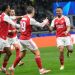 Pemain Arsenal, Gabriel Jesus, merayakan gol kedua timnya dalam pertandingan Liga Champions melawan Inter Milan, Rabu (21/1/2026). (c) AP Photo/Luca Bruno