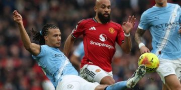 Manchester United menang 2-0 saat melawan Manchester City di Liga Inggris. (Foto: AFP/DARREN STAPLES)