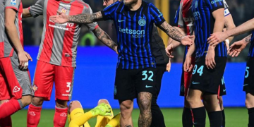 Lautaro Martinez kecam fans Inter yang serang Emil Audero. (REUTERS/MATTEO CIAMBELLI)