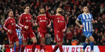 Liverpool sikat Brighton & Hove Albion 3-0, lolos ke Babak Kelima Piala FA. (REUTERS/Phil Noble)