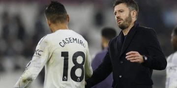 Rentetan kemenangan Manchester United bersama MIchael Carrick terhenti di markas West Ham United (Foto: Action Images via Reuters/Peter Cziborra)