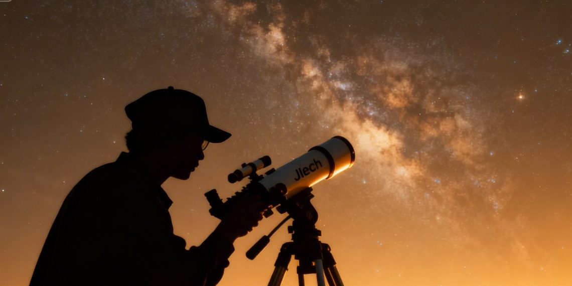 ilustrasi pemantauan hilal. (Dreamina AI)