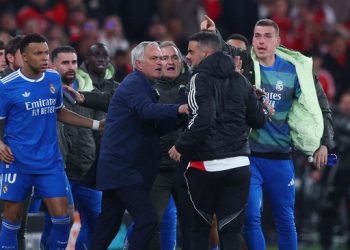 Kylian Mbappe marah usai Vinicius Junior diledek monyet. (REUTERS/Pedro Nunes)