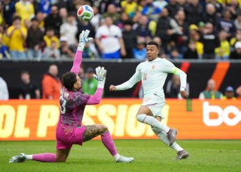 Kylian Mbappe menjadi salah satu pencetak gol dalam laga FIFA Matchday bergengsi tinggi Brasil vs Perancis di Stadion Gillette, Foxborough, Amerika Serikat pada Jumat (27/3/2026) dini hari WIB.(Getty Images via AFP/MICHAEL OWENS)