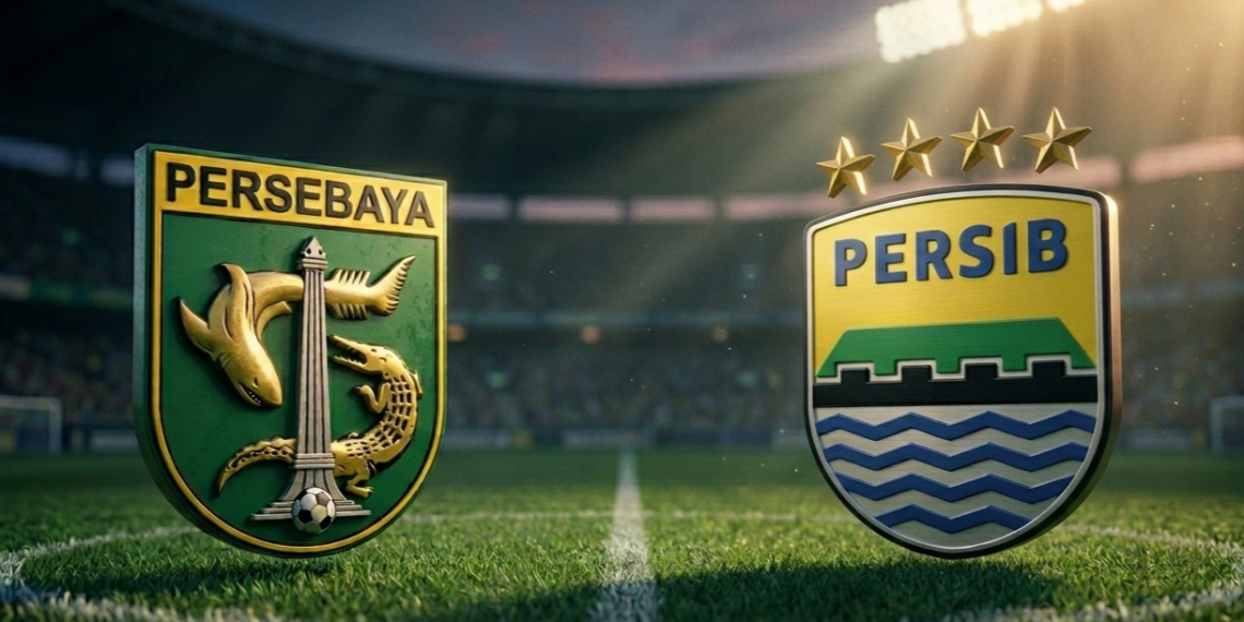 Persebaya Surabaya vs Persib Bandung. (Foto: ilustrasi menggunakan ChatGPT)