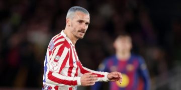 Gelandang Atletico Madrid, Antoine Griezmann. (Foto: David Ramirez/Soccrates/Getty Images)