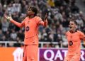 Newcastle United ditahan imbang Barcelona 1-1 di leg pertama 16 besar Liga Champions. Gol Harvey Barnes dibalas penalti dramatis Lamine Yamal di masa injury time. (Getty Images Sport)