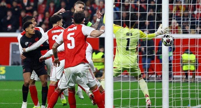 Arsenal imbang 1-1 melawan Bayer Leverkusen di leg pertama babak 16 besar Liga Champions (Foto: REUTERS/Thilo Schmuelgen)