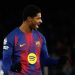 Pemain Barcelona, Marcus Rashford, merayakan gol keempat timnya dalam pertandingan Liga Champions kontra Copenhagen, Kamis (29/1/2026) dini hari WIB. (c) AP Photo/Joan Monfort