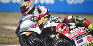 Veda Ega Pratama gagal finis akibat kecelakaan di Moto3 Amerika 2026. (Honda Team Asia)