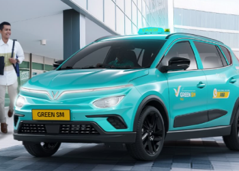 ilustrasi taksi mobil listrik Green SM. (Instagram/@id.greensm)