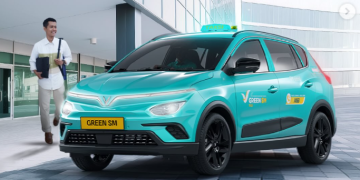 ilustrasi taksi mobil listrik Green SM. (Instagram/@id.greensm)