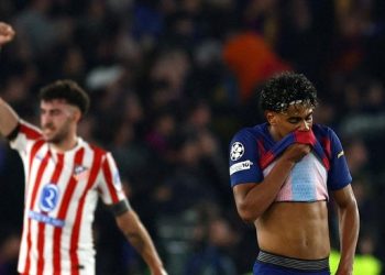 Atletico Madrid mengalahkan Barcelona di Camp Nou. (REUTERS/Albert Gea)