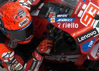 Marc Marquez meraih kemenangan di sprint race MotoGP Spanyol. (AFP/JORGE GUERRERO)
