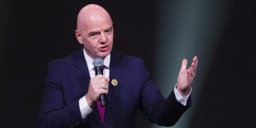 Gianni Infantino menegaskan Iran akan tampil di Piala Dunia 2026 dan bermain di Amerika Serikat. (Karim JAAFAR / AFP)